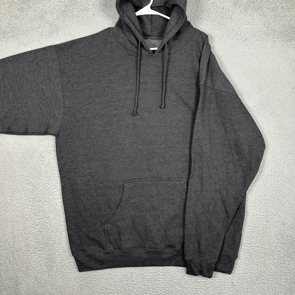 Rudis Hoodie Mens 3XL Pullover Sweatshirt Charcoal Grey Solid Fleece Pockets